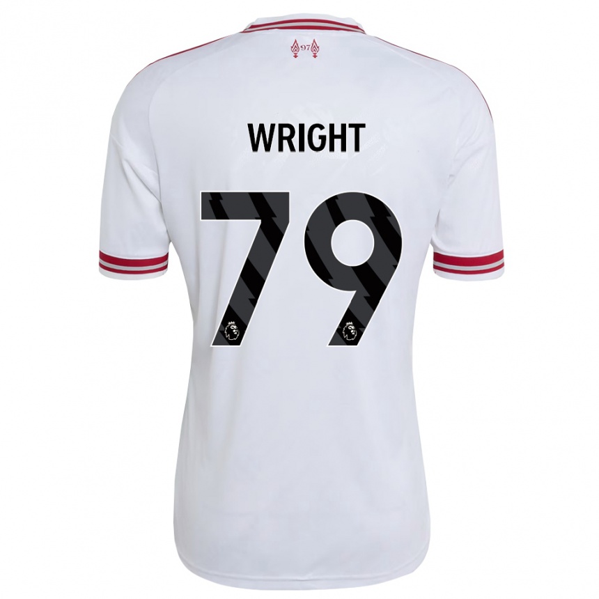 נשים כדורגל Will Wright #79 אדום לבן הרחק ג'רזי 2026/27