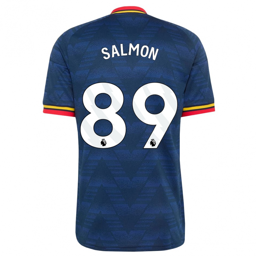 נשים כדורגל Marli Salmon #89 כחול חצות צהוב אדום הרחק ג'רזי 2026/27
