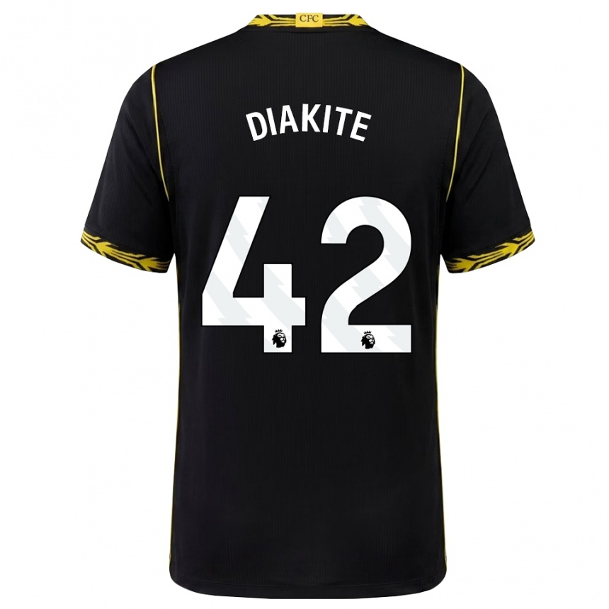 נשים כדורגל Calvin Diakite #42 שחור צהוב הרחק ג'רזי 2026/27