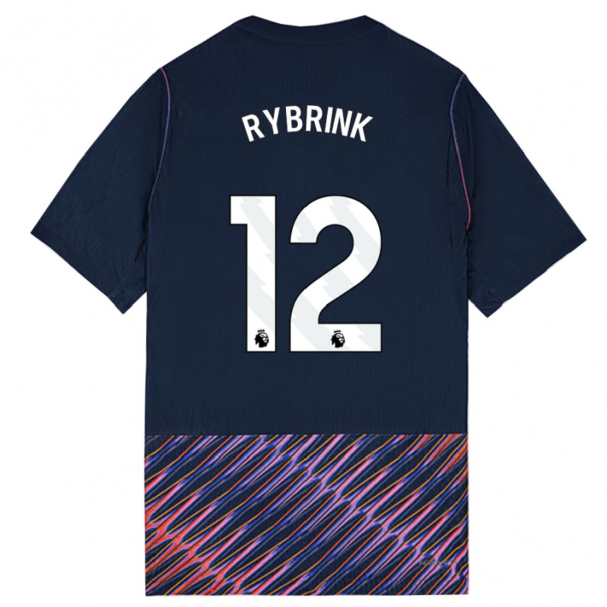 נשים כדורגל Josefine Rybrink #12 כחול רויאל לבן הרחק ג'רזי 2026/27