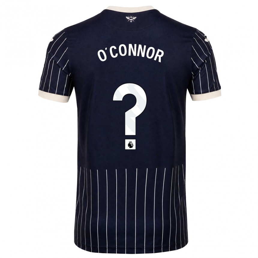 נשים כדורגל Donal O'connor #0 שחור לבן הרחק ג'רזי 2026/27
