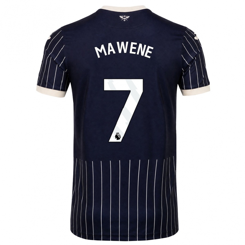 נשים כדורגל Theo Mawene #7 שחור לבן הרחק ג'רזי 2026/27