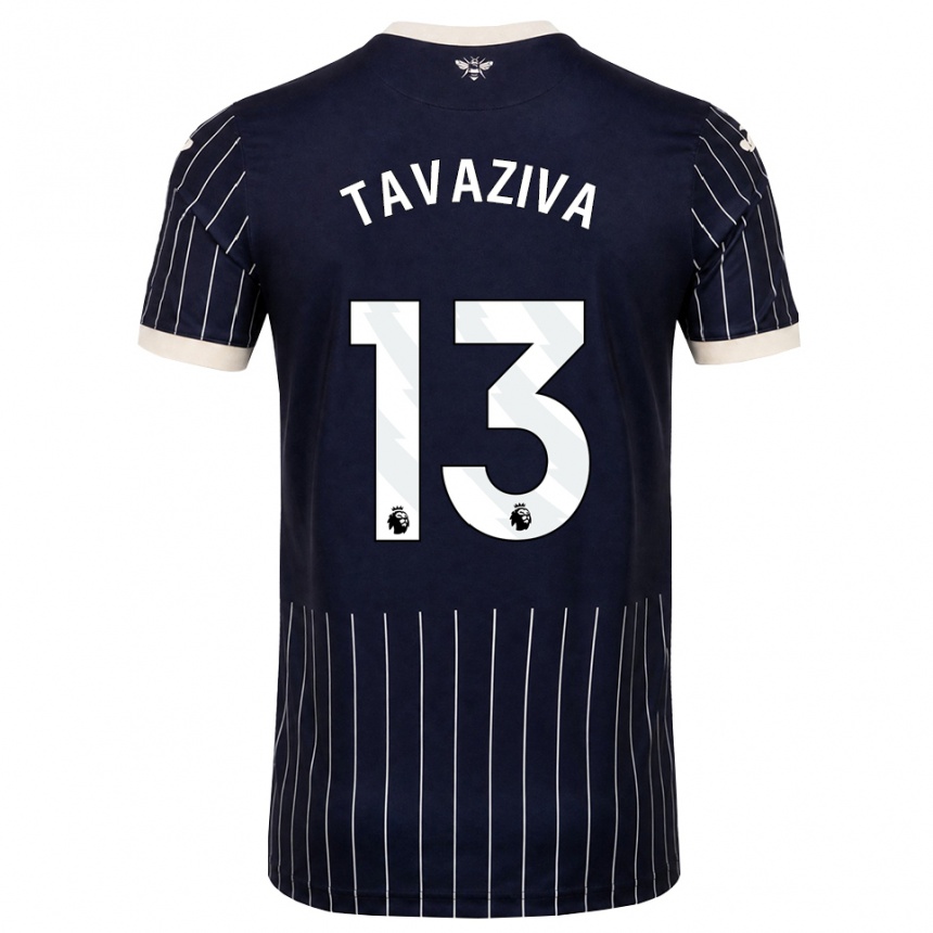נשים כדורגל Marley Tavaziva #13 שחור לבן הרחק ג'רזי 2026/27