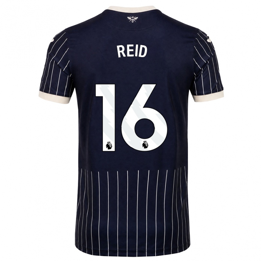 נשים כדורגל Jodie Reid #16 שחור לבן הרחק ג'רזי 2026/27