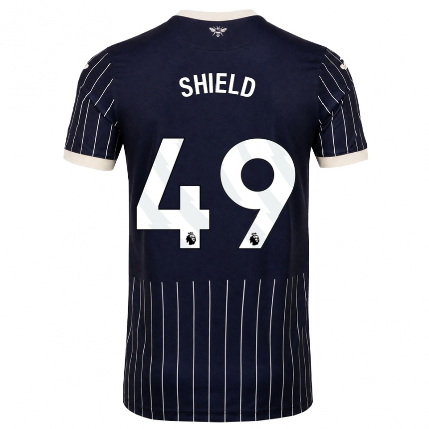 נשים כדורגל Ollie Shield #49 שחור לבן הרחק ג'רזי 2026/27