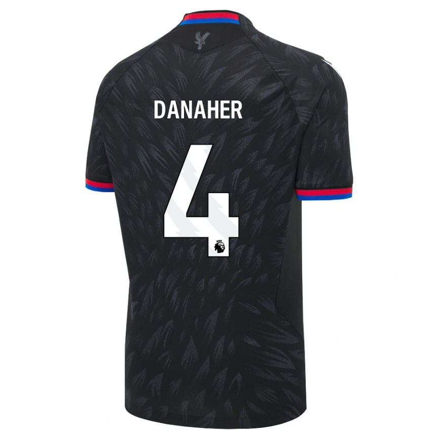 נשים כדורגל Euan Danaher #4 שחור כחול אדום הרחק ג'רזי 2026/27