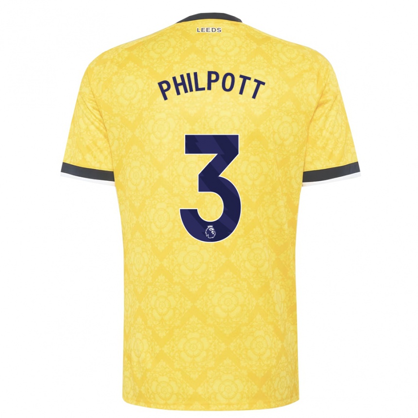 נשים כדורגל Louie Philpott #3 צהוב לבן שחור הרחק ג'רזי 2026/27