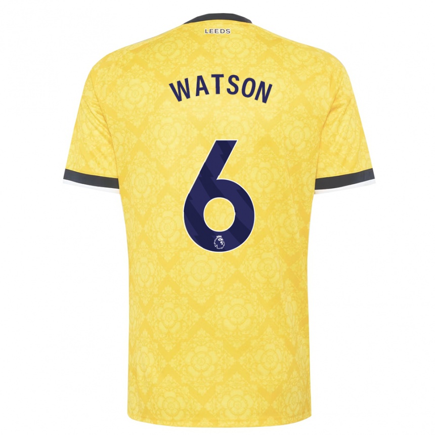 נשים כדורגל Jacob Watson #6 צהוב לבן שחור הרחק ג'רזי 2026/27