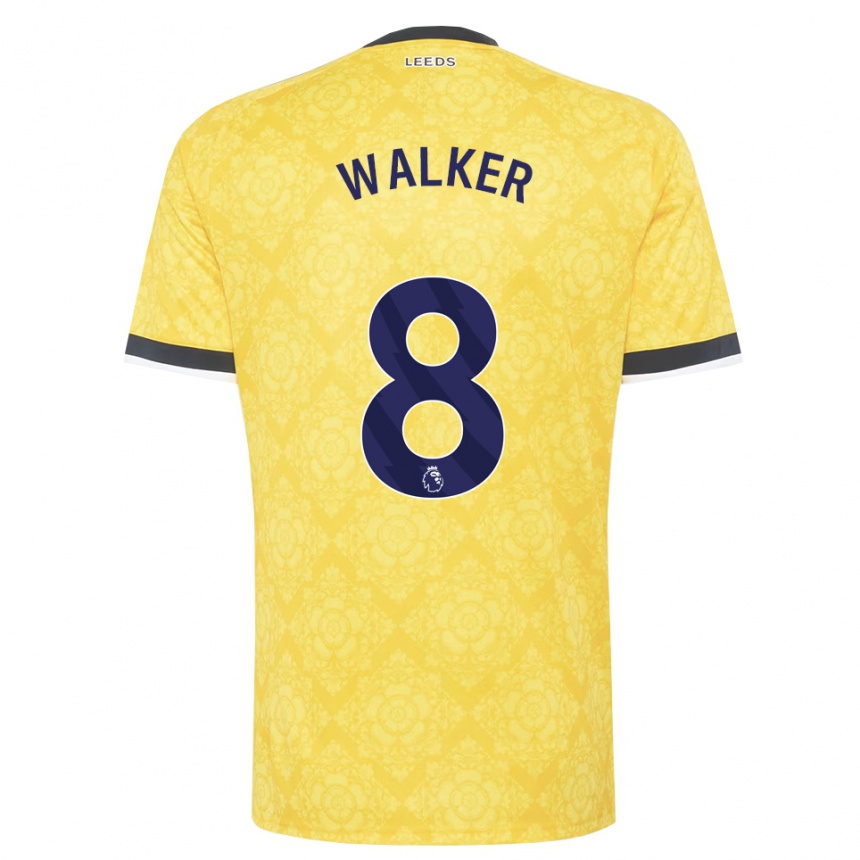 נשים כדורגל Alfie Walker #8 צהוב לבן שחור הרחק ג'רזי 2026/27