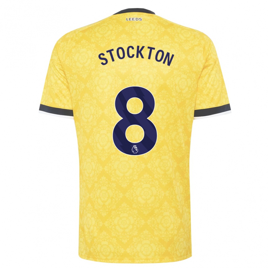 נשים כדורגל Tom Stockton #8 צהוב לבן שחור הרחק ג'רזי 2026/27