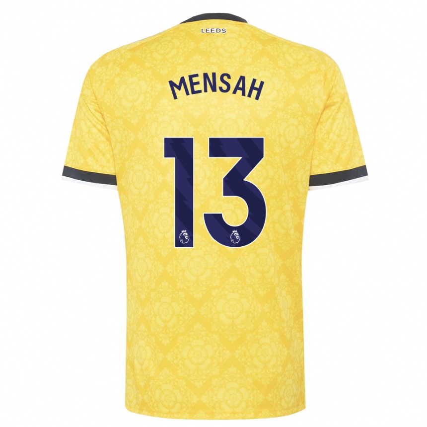 נשים כדורגל Marlon Mensah #13 צהוב לבן שחור הרחק ג'רזי 2026/27