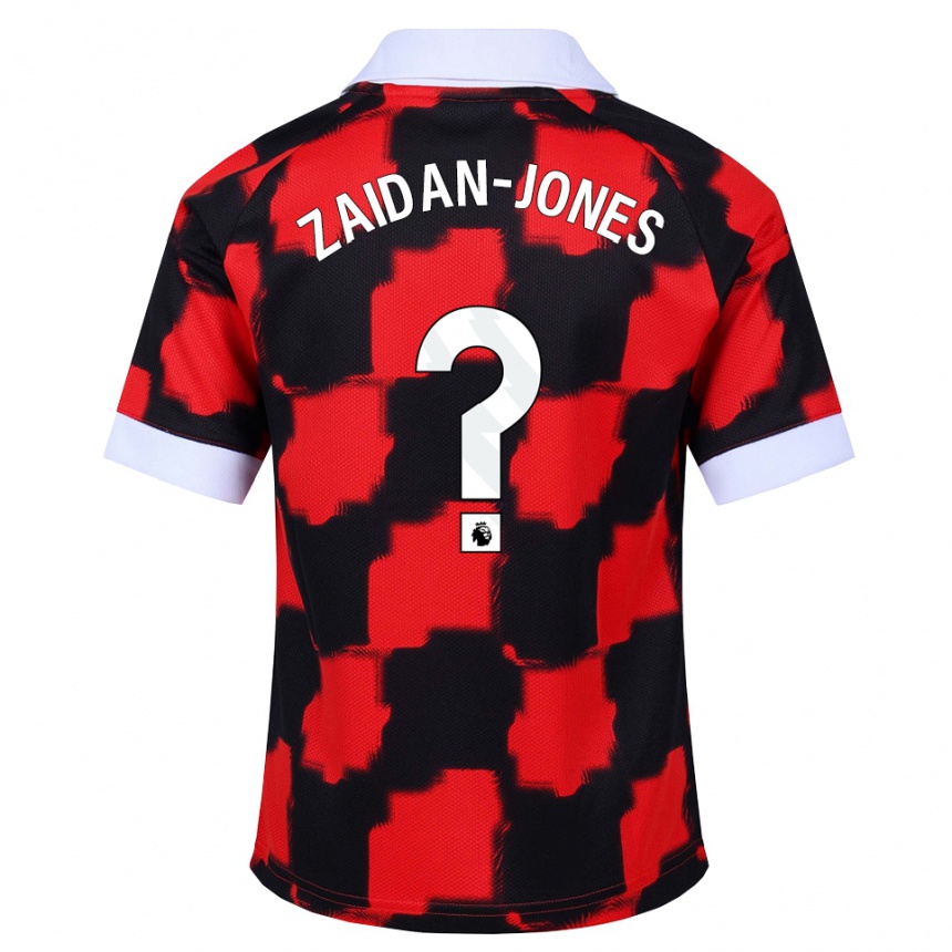 נשים כדורגל Maddox Zaidan-Jones #0 אדום לבן שחור הרחק ג'רזי 2026/27