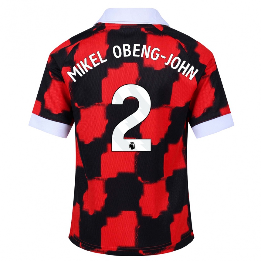 נשים כדורגל Joe Mikel Obeng-John #2 אדום לבן שחור הרחק ג'רזי 2026/27