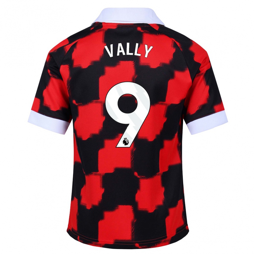 נשים כדורגל Khai Vally #9 אדום לבן שחור הרחק ג'רזי 2026/27