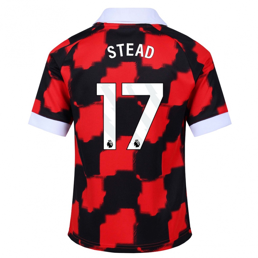 נשים כדורגל Kayleigh Stead #17 אדום לבן שחור הרחק ג'רזי 2026/27