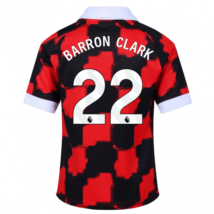 נשים כדורגל Betty Barron-Clark #22 אדום לבן שחור הרחק ג'רזי 2026/27