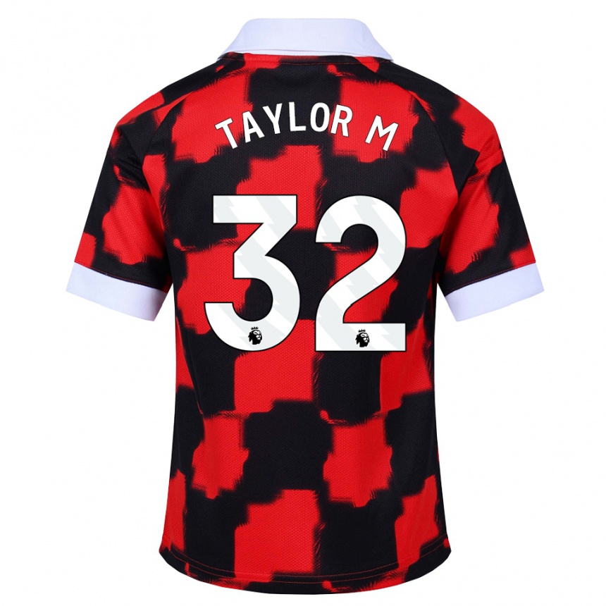 נשים כדורגל Belle Taylor-M #32 אדום לבן שחור הרחק ג'רזי 2026/27