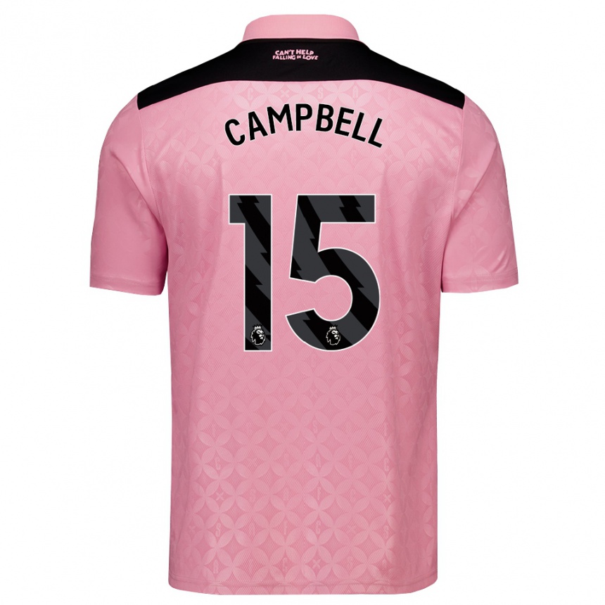 נשים כדורגל Lewis Campbell #15 ורוד בהיר שחור הרחק ג'רזי 2026/27