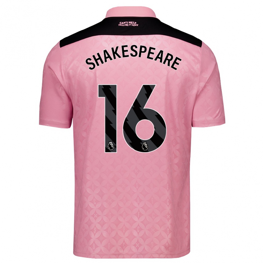 נשים כדורגל Caleb Shakespeare #16 ורוד בהיר שחור הרחק ג'רזי 2026/27