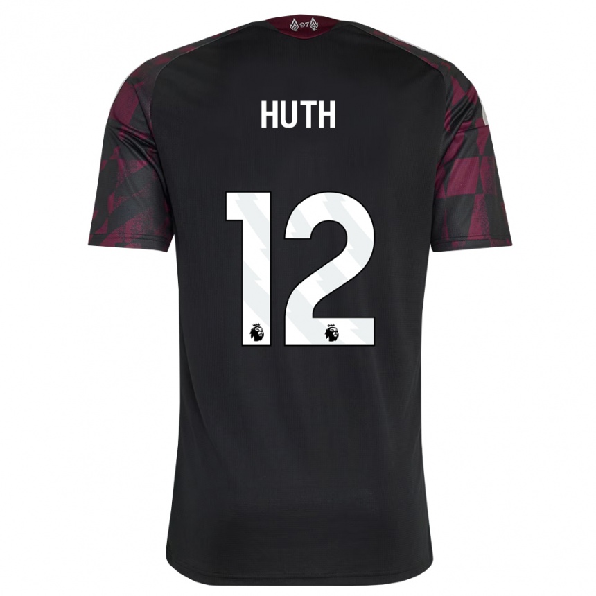 נשים כדורגל Charlie Huth #12 שחור לבן סגול ג'רזי קיט שלישי 2026/27