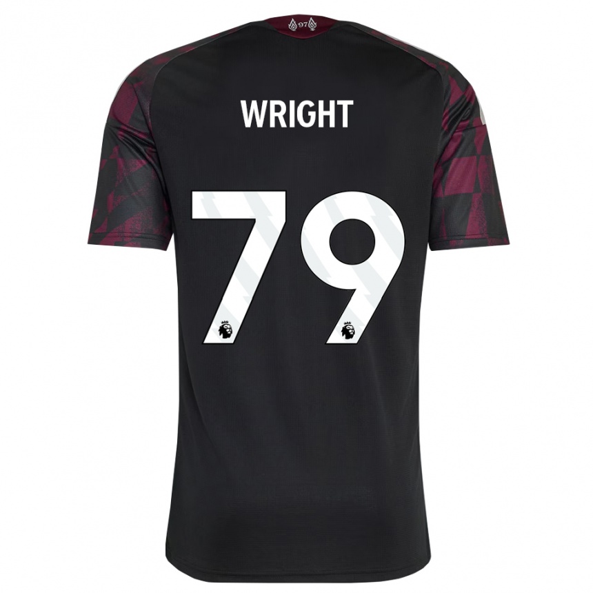 נשים כדורגל Will Wright #79 שחור לבן סגול ג'רזי קיט שלישי 2026/27