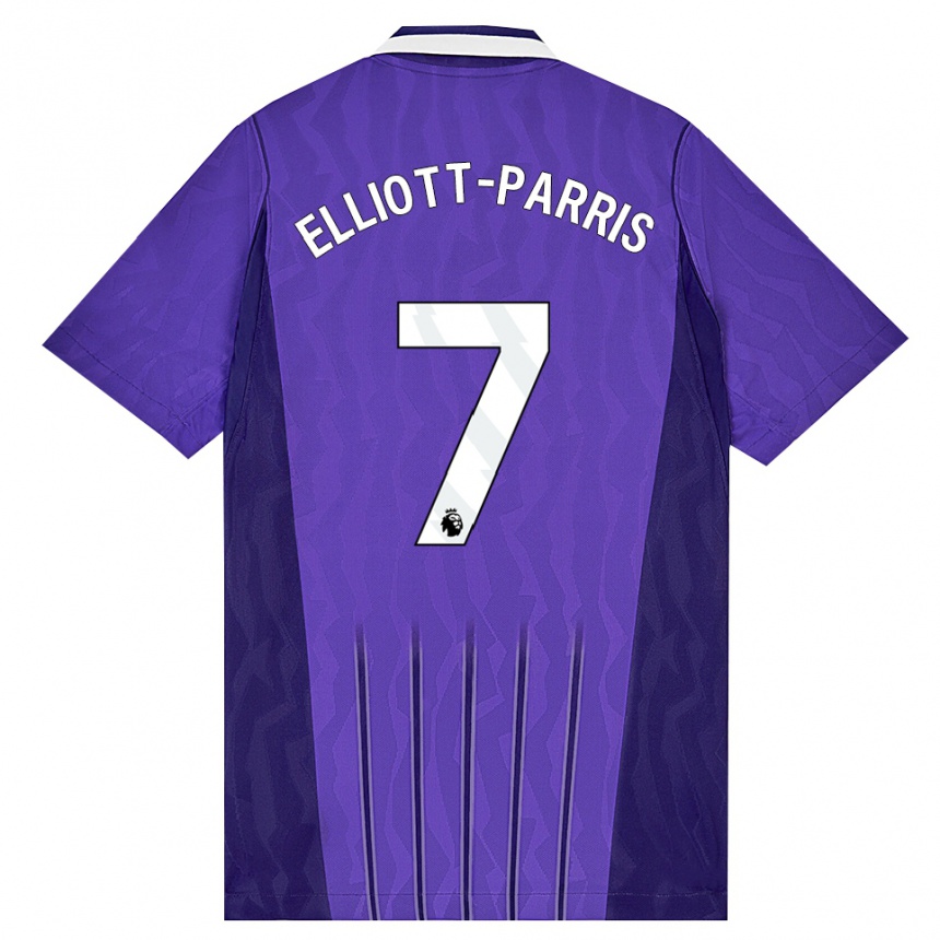 נשים כדורגל Reiss Elliott-Parris #7 סגול לבן ג'רזי קיט שלישי 2026/27 נשים כדורגל Reiss Elliott-Parris #7 סגול לבן ג'רזי קיט שלישי 2026/27