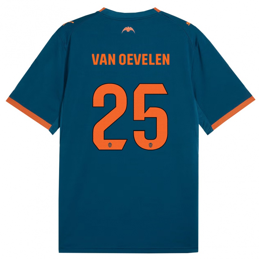 ילדים כדורגל Kayne Van Oevelen #25 כחול דודג' כתום הרחק ג'רזי 2026/27