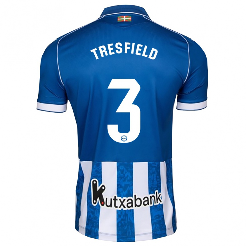 ילדים כדורגל Laurène Tresfield #3 לבן כחול שחור ג'רזי ביתית 2026/27
