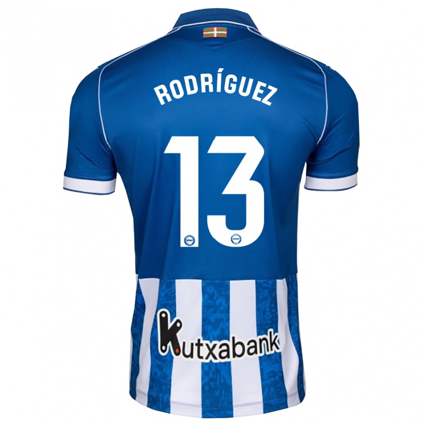 ילדים כדורגל Adrián Rodríguez #13 לבן כחול שחור ג'רזי ביתית 2026/27