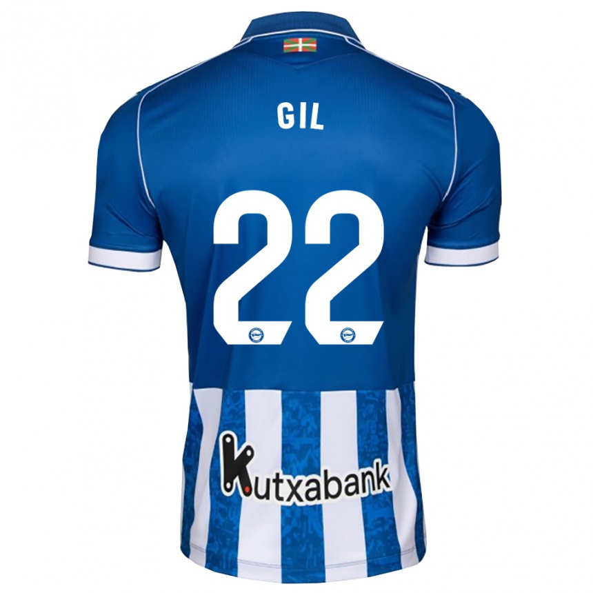 ילדים כדורגל Raquel Gil #22 לבן כחול שחור ג'רזי ביתית 2026/27