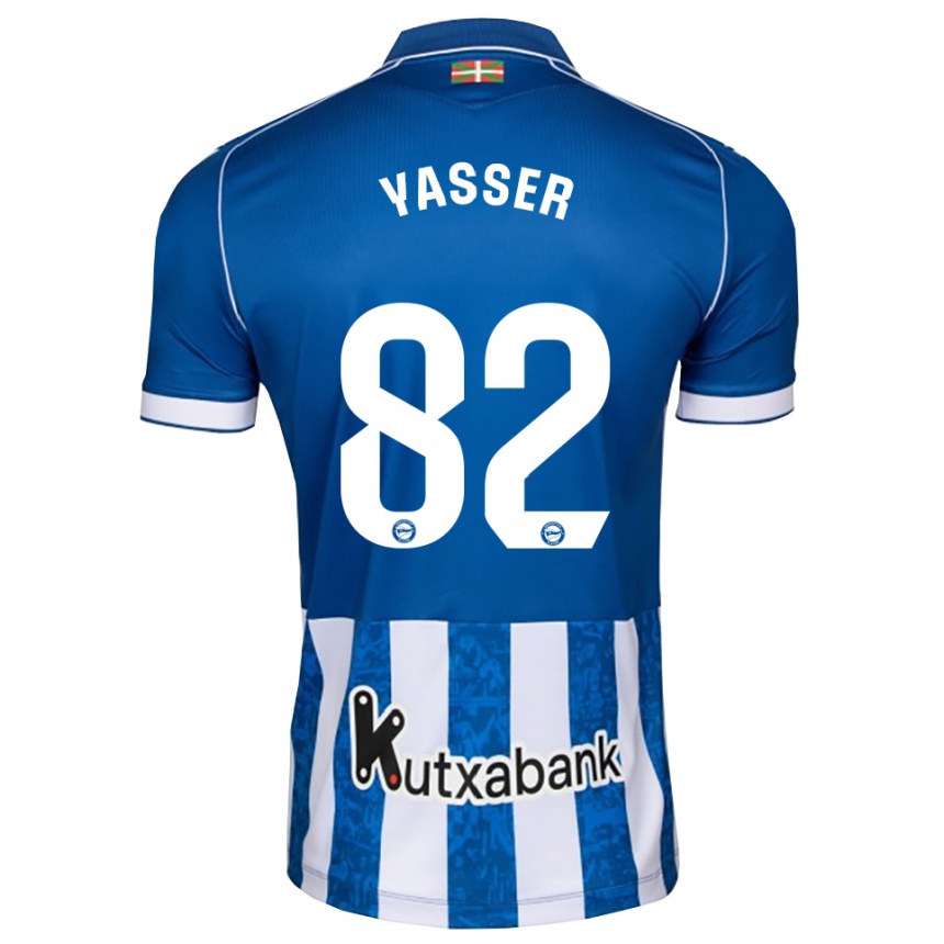 ילדים כדורגל Omar Yasser #82 לבן כחול שחור ג'רזי ביתית 2026/27