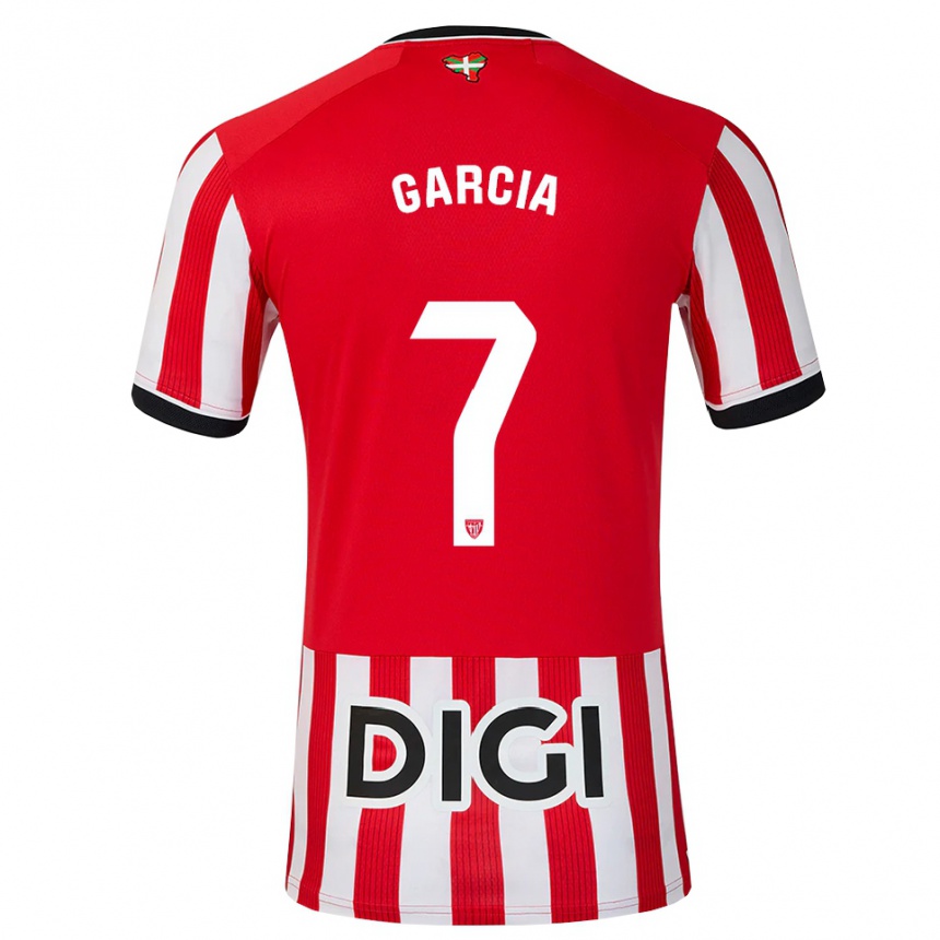 ילדים כדורגל Nahikari García #7 אדום שחור לבן ג'רזי ביתית 2026/27