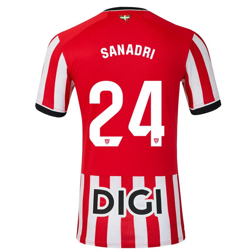 ילדים כדורגל Sanadri #24 אדום שחור לבן ג'רזי ביתית 2026/27