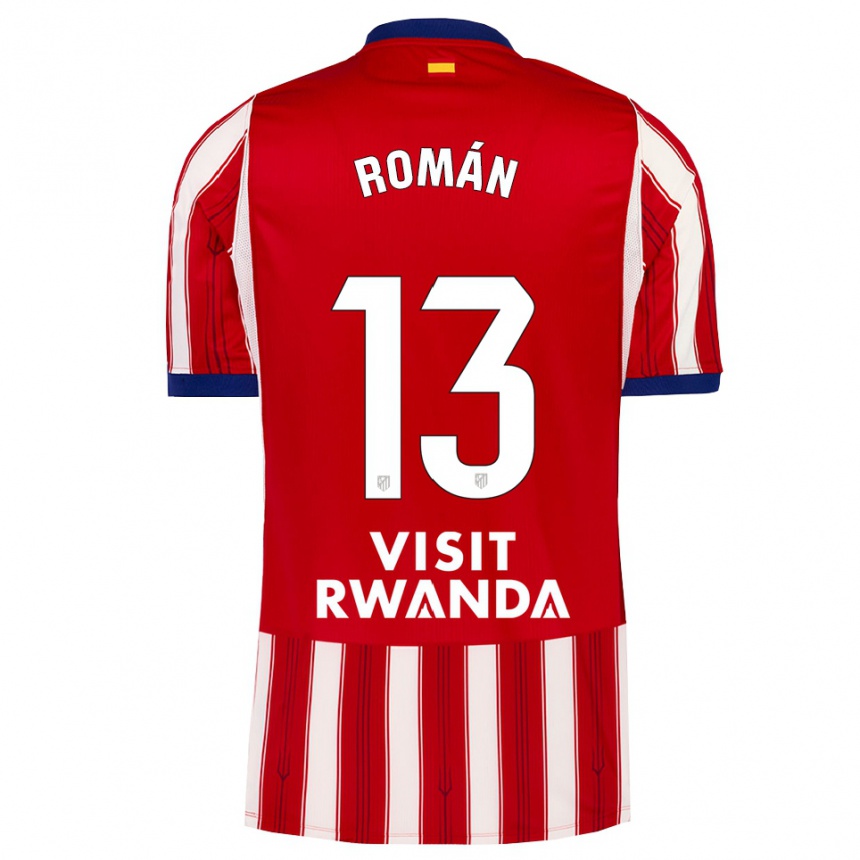 ילדים כדורגל Fran Román #13 כחול מלכותי אדום לבן ג'רזי ביתית 2026/27