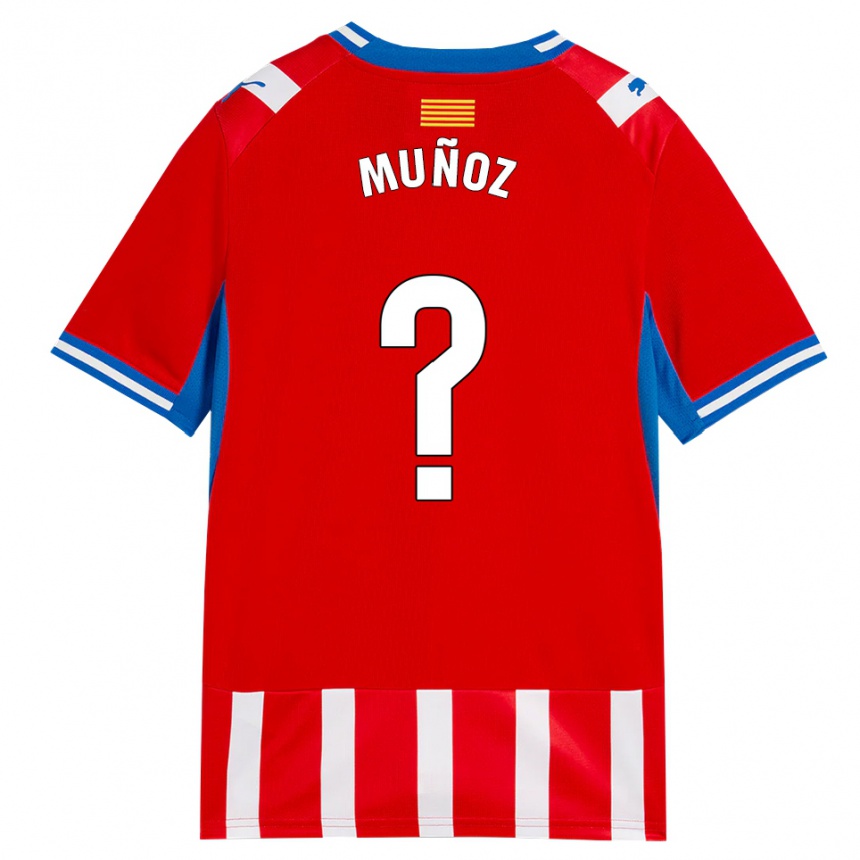 ילדים כדורגל Yeray Muñoz #0 אדום לבן כחול שמיים ג'רזי ביתית 2026/27