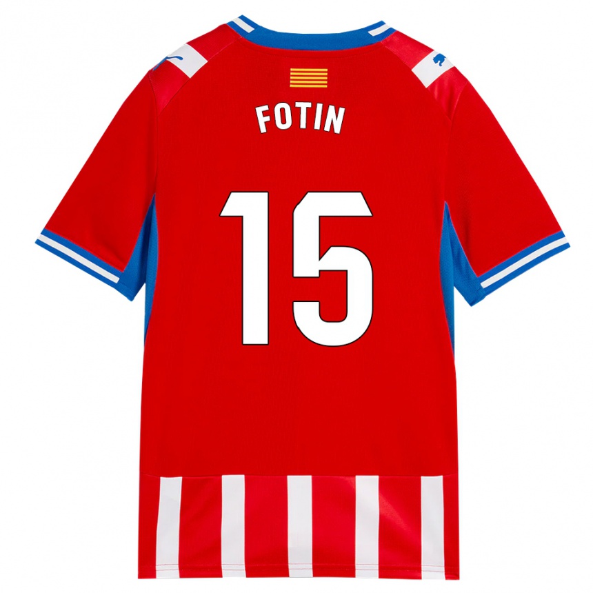ילדים כדורגל Rareș Fotin #15 אדום לבן כחול שמיים ג'רזי ביתית 2026/27