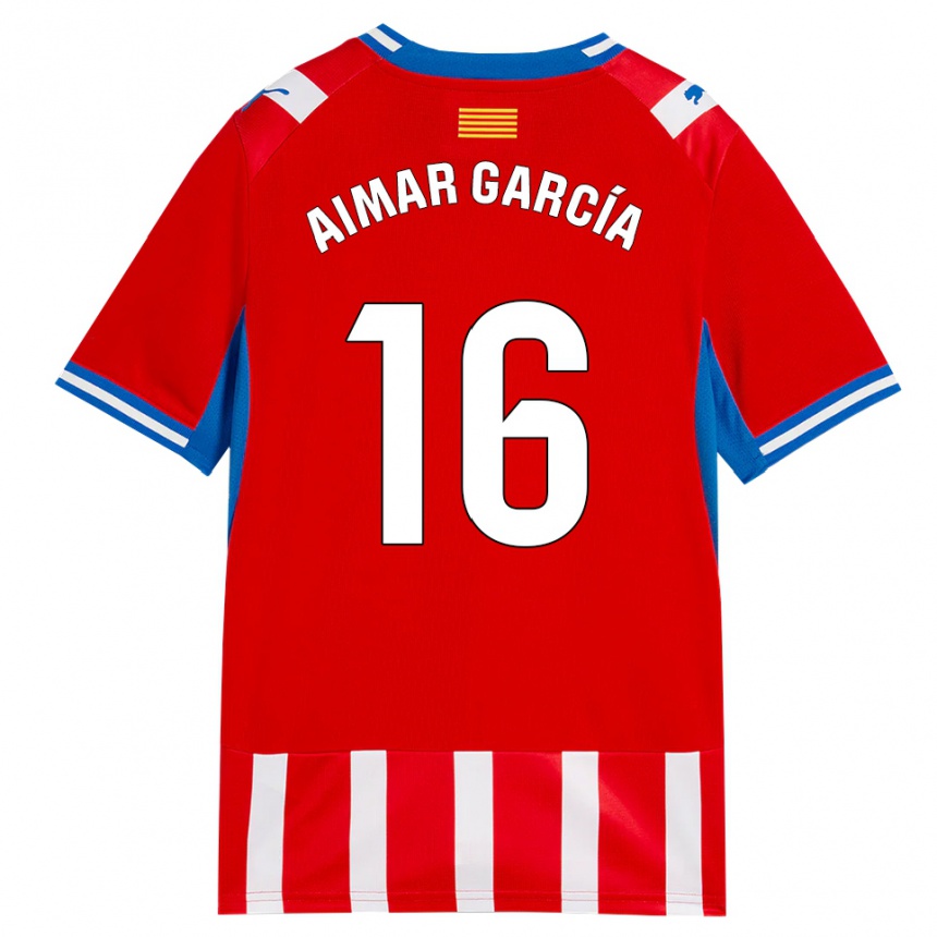 ילדים כדורגל Aimar García #16 אדום לבן כחול שמיים ג'רזי ביתית 2026/27