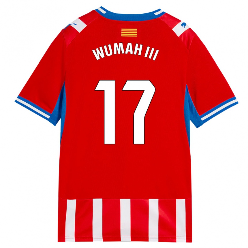 ילדים כדורגל Edward Wumah Iii #17 אדום לבן כחול שמיים ג'רזי ביתית 2026/27