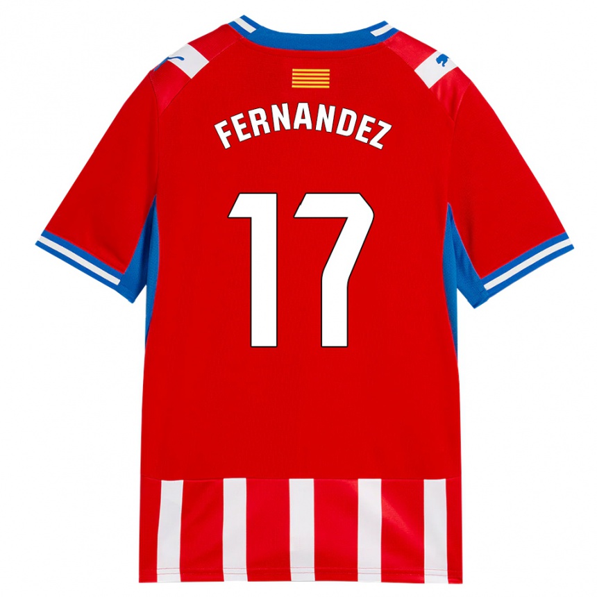 ילדים כדורגל Daniel Fernández #17 אדום לבן כחול שמיים ג'רזי ביתית 2026/27