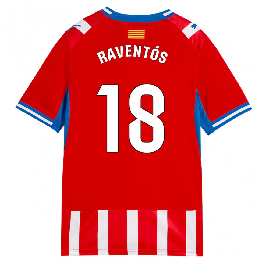 ילדים כדורגל Joan Raventós #18 אדום לבן כחול שמיים ג'רזי ביתית 2026/27