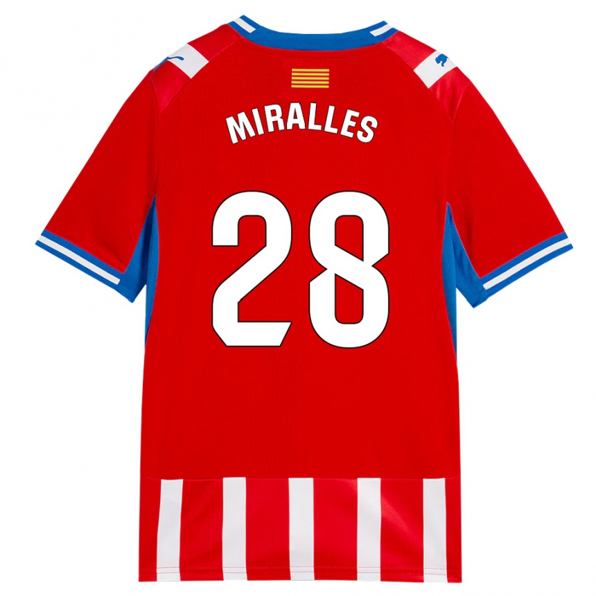 ילדים כדורגל דייגו ג. מיראלס #28 אדום לבן כחול שמיים ג'רזי ביתית 2026/27