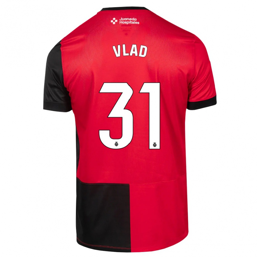 ילדים כדורגל Rares Vlad #31 שחור אדום לבן ג'רזי ביתית 2026/27