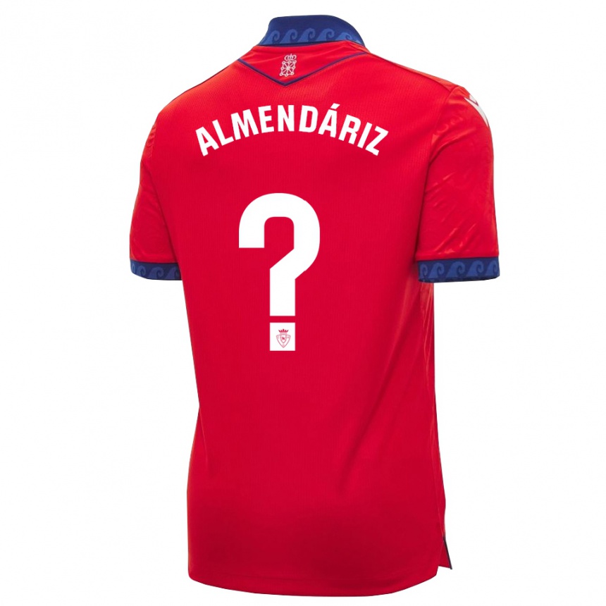 ילדים כדורגל Kike Almendáriz #0 אדום כחול צי לבן ג'רזי ביתית 2026/27