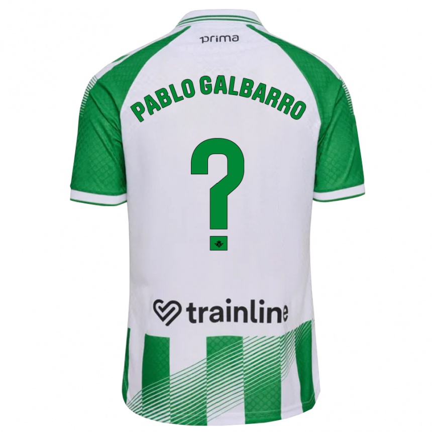 ילדים כדורגל Juan Pablo Galbarro #0 ירוק בהיר שחור לבן ג'רזי ביתית 2026/27