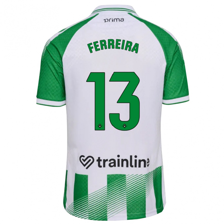 ילדים כדורגל Kilian Ferreira #13 ירוק בהיר שחור לבן ג'רזי ביתית 2026/27