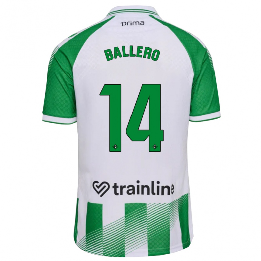 ילדים כדורגל Sander Ballero #14 ירוק בהיר שחור לבן ג'רזי ביתית 2026/27