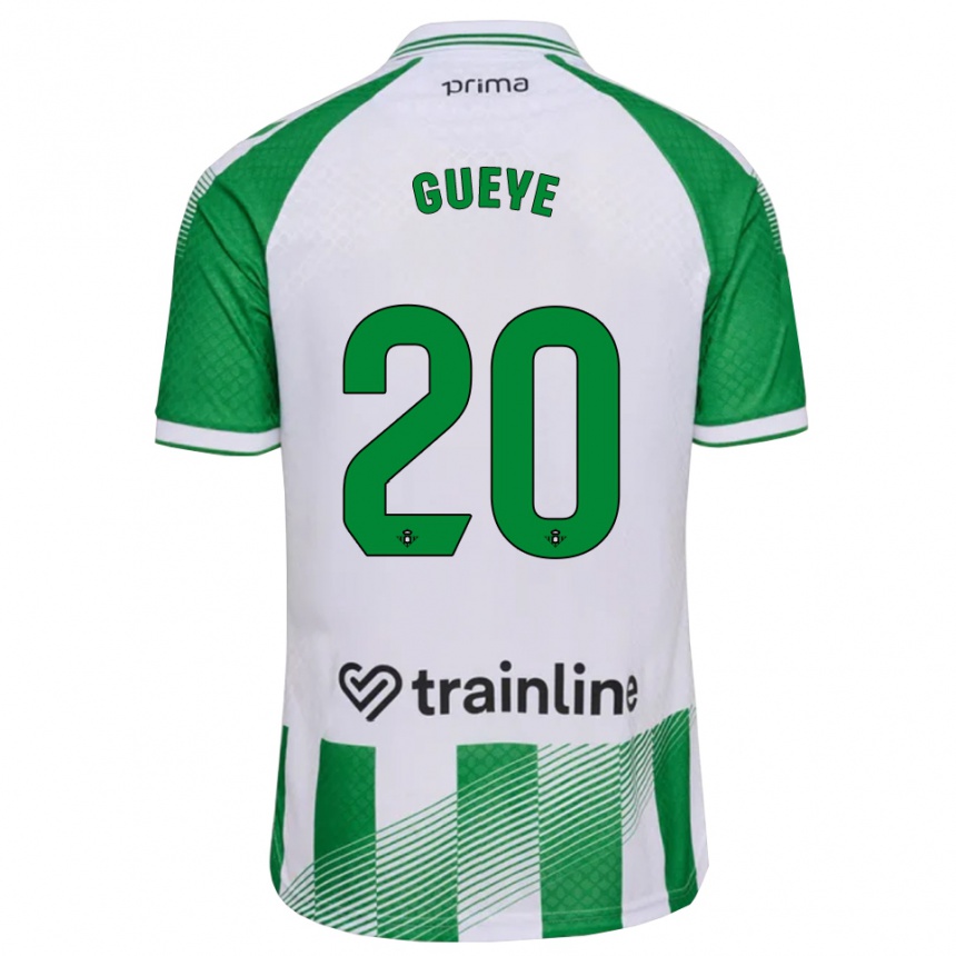 ילדים כדורגל Lamine Gueye #20 ירוק בהיר שחור לבן ג'רזי ביתית 2026/27