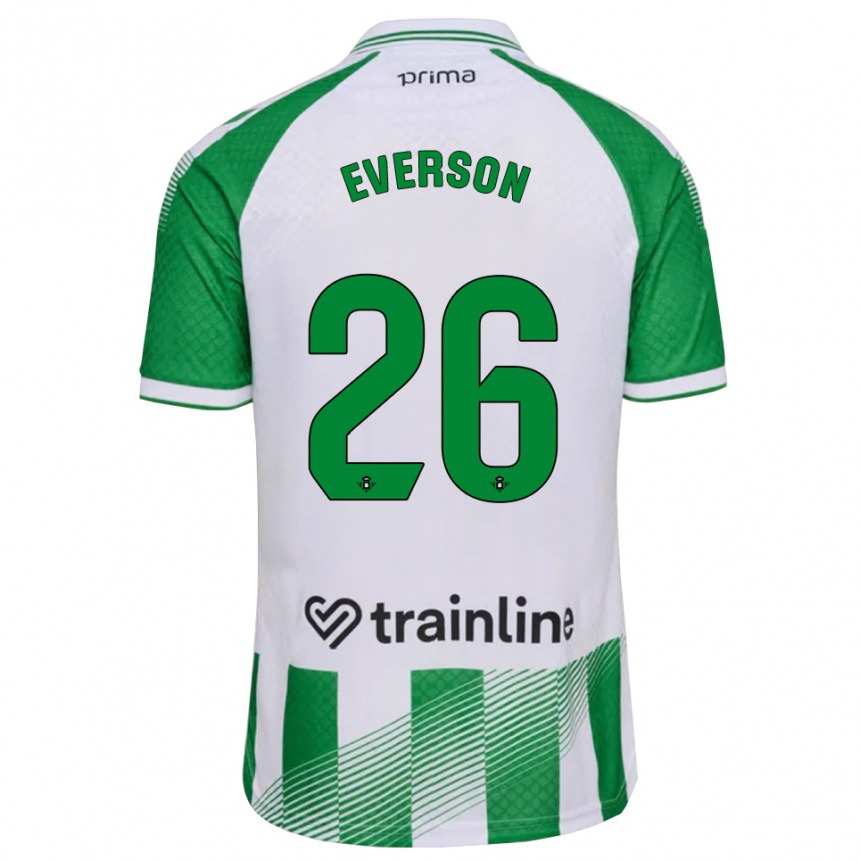 ילדים כדורגל Everson Luis Santana Dos Santos #26 ירוק בהיר שחור לבן ג'רזי ביתית 2026/27