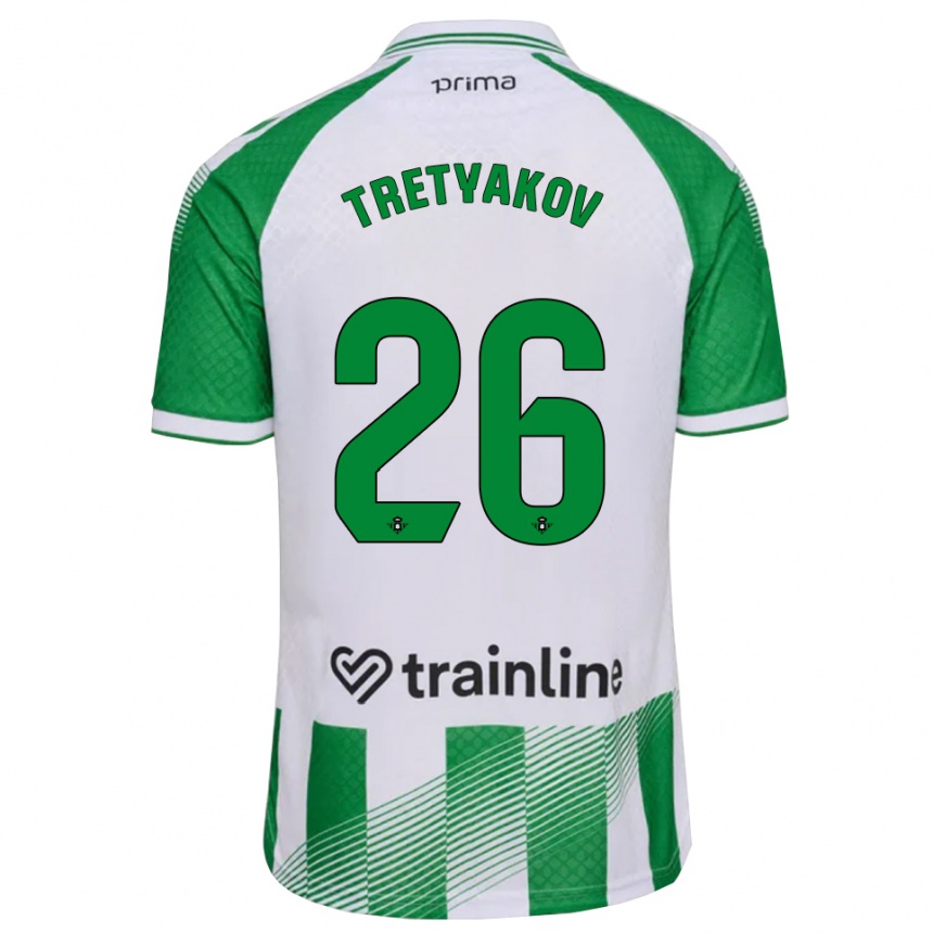 ילדים כדורגל Ivan Tretyakov #26 ירוק בהיר שחור לבן ג'רזי ביתית 2026/27