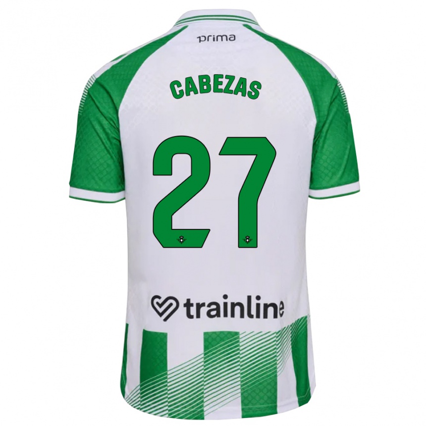 ילדים כדורגל Ángela Cabezas #27 ירוק בהיר שחור לבן ג'רזי ביתית 2026/27